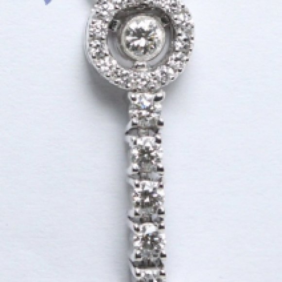 18K White Round Diamond Pendant (1.42 Ct G Vs ) C19000213 - Picture 1 of 3